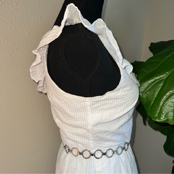 Vineyard Vines for Target Women’s White Seersucker Sleeveless Ruffle Sundress S - Picture 9 of 16